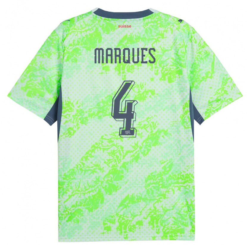 Danxen Mujer Camiseta Suiza Christian Marques #4 Verde Marino 2ª Equipación 26-28 La Camisa