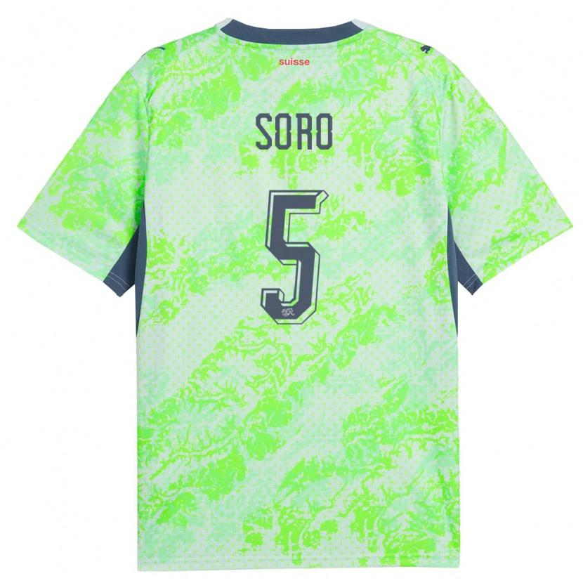 Danxen Mujer Camiseta Suiza Brillani Soro #5 Verde Marino 2ª Equipación 26-28 La Camisa