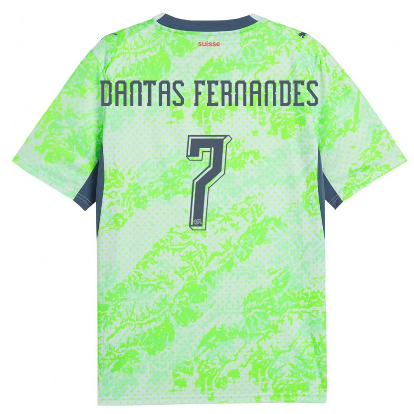 Danxen Mujer Camiseta Suiza Ronaldo Dantas Fernandes #7 Verde Marino 2ª Equipación 26-28 La Camisa