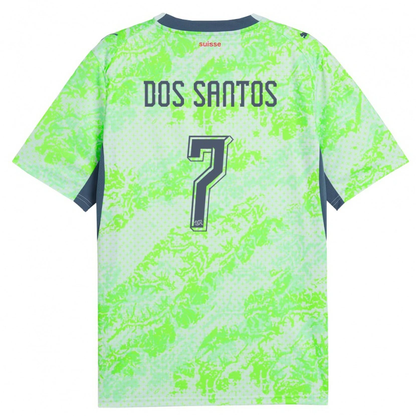 Danxen Mujer Camiseta Suiza Daniel Dos Santos #7 Verde Marino 2ª Equipación 26-28 La Camisa