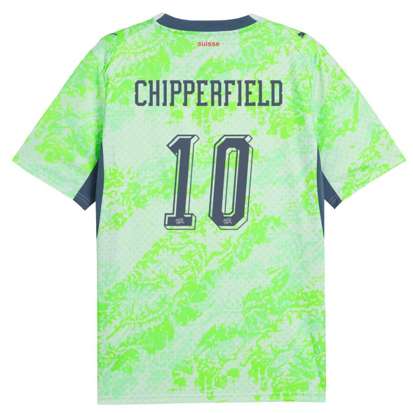Danxen Mujer Camiseta Suiza Liam Chipperfield #10 Verde Marino 2ª Equipación 26-28 La Camisa