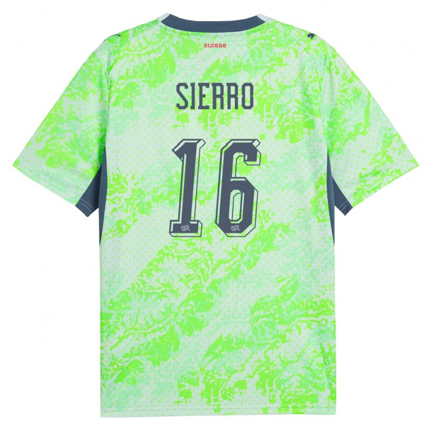 Danxen Mujer Camiseta Suiza Vincent Sierro #16 Verde Marino 2ª Equipación 26-28 La Camisa