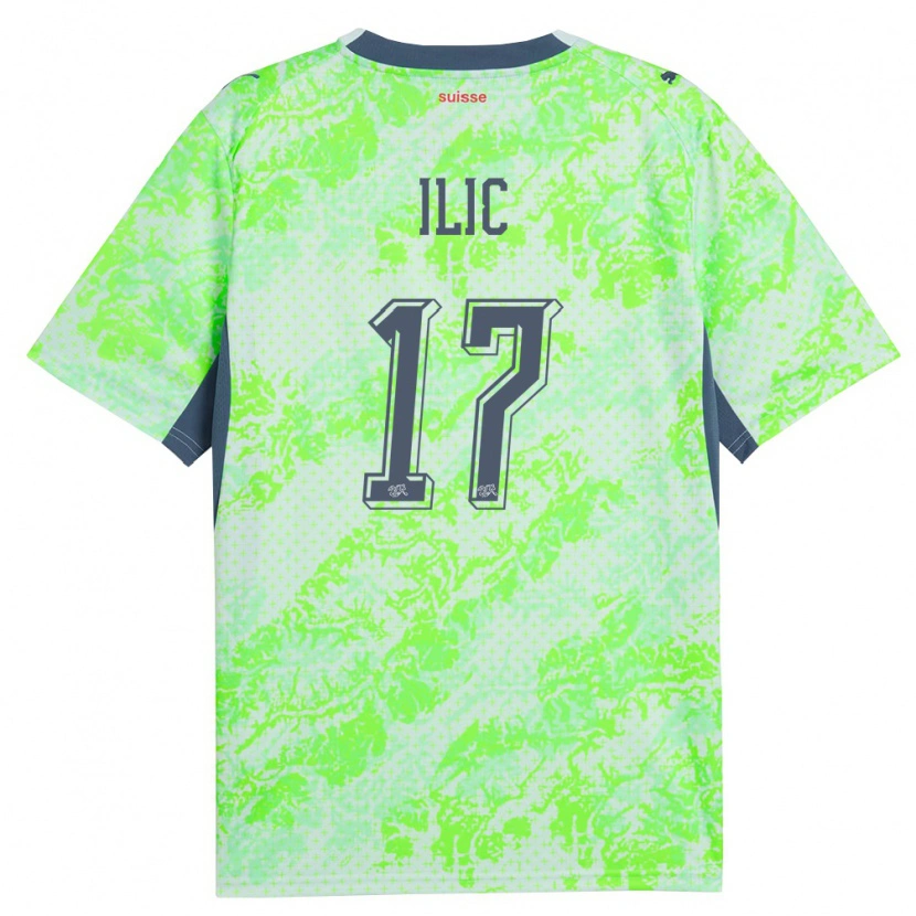 Danxen Mujer Camiseta Suiza Adam Ilic #17 Verde Marino 2ª Equipación 26-28 La Camisa