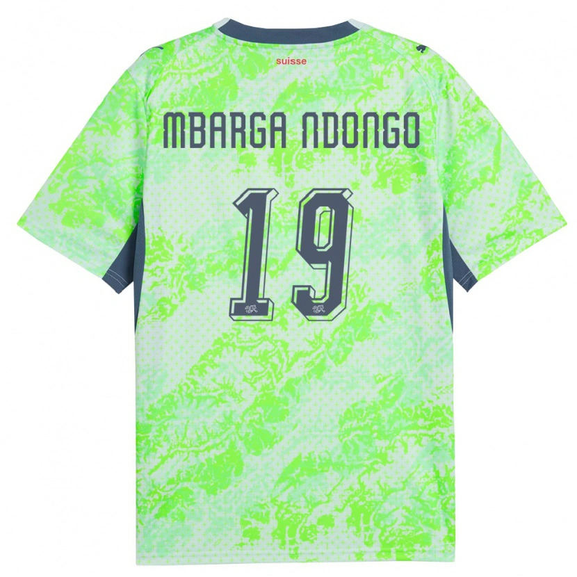 Danxen Mujer Camiseta Suiza Ernest Mbarga Ndongo #19 Verde Marino 2ª Equipación 26-28 La Camisa