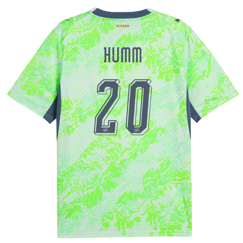 Danxen Mujer Camiseta Suiza Fabienne Humm #20 Verde Marino 2ª Equipación 26-28 La Camisa
