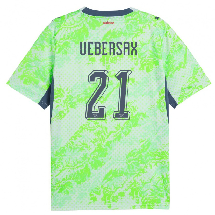 Danxen Mujer Camiseta Suiza Jan Uebersax #21 Verde Marino 2ª Equipación 26-28 La Camisa