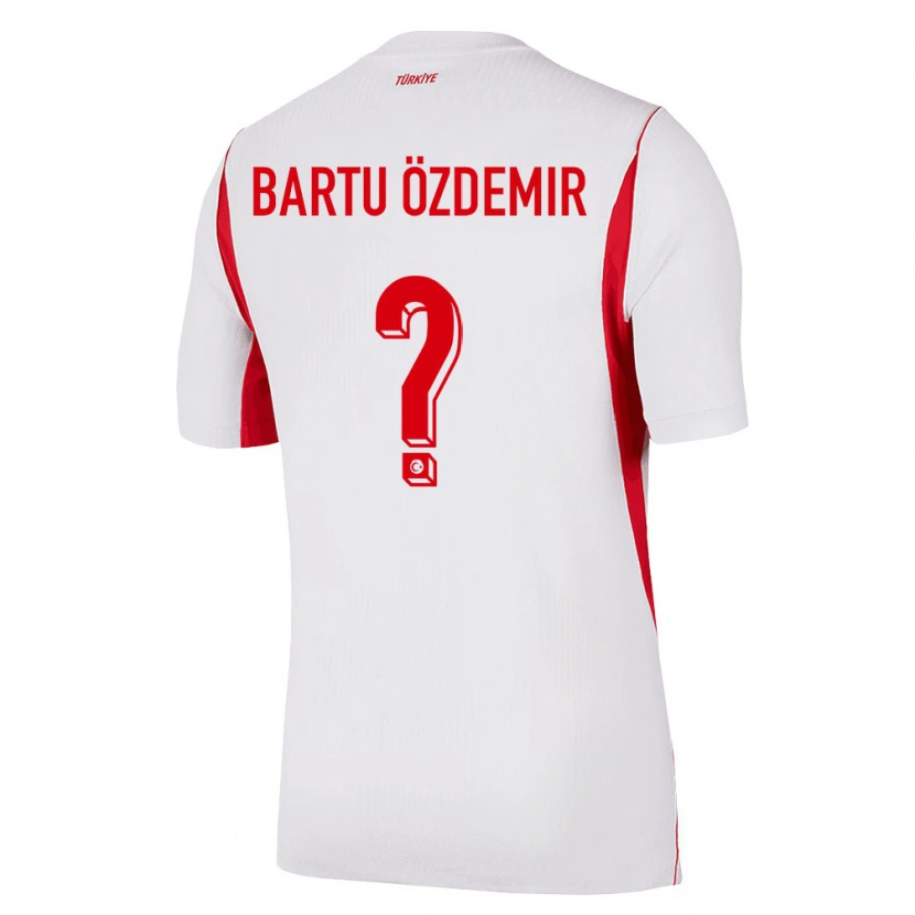 Danxen Mujer Camiseta Turquía Talha Bartu Özdemir #0 Blanco Rojo Borgoña 2ª Equipación 26-28 La Camisa