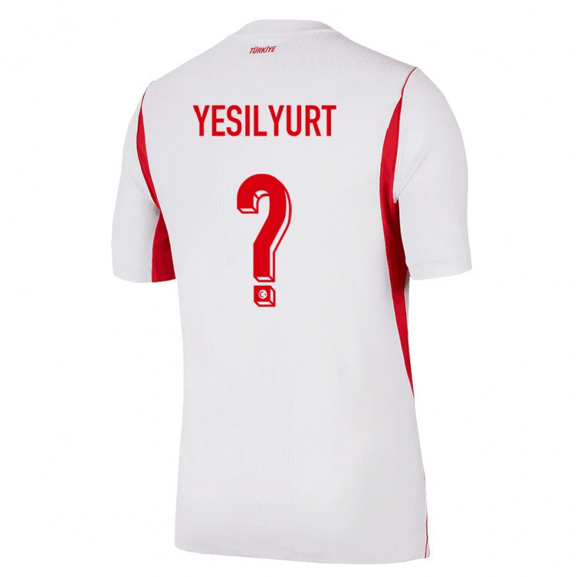 Danxen Mujer Camiseta Turquía Adem Yeşilyurt #0 Blanco Rojo Borgoña 2ª Equipación 26-28 La Camisa