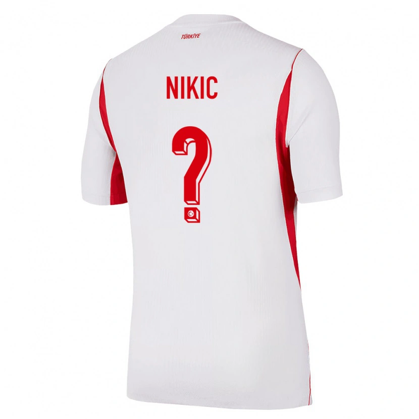 Danxen Mujer Camiseta Turquía Noah Nikic #0 Blanco Rojo Borgoña 2ª Equipación 26-28 La Camisa