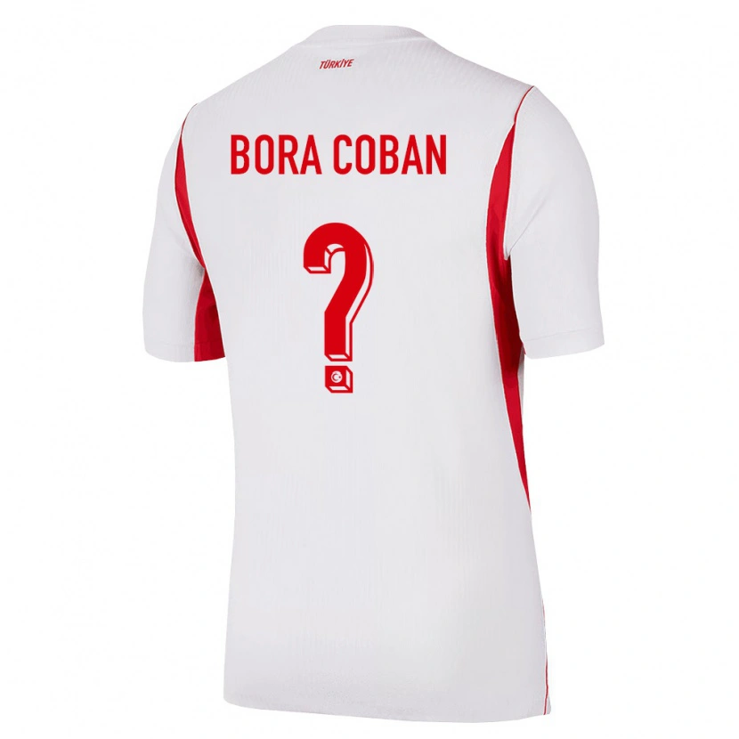 Danxen Mujer Camiseta Turquía Emir Bora Çoban #0 Blanco Rojo Borgoña 2ª Equipación 26-28 La Camisa
