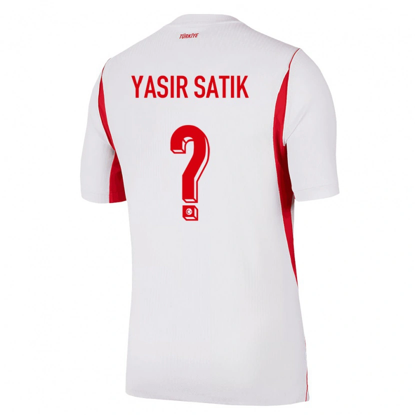 Danxen Mujer Camiseta Turquía Üveys Yasir Satık #0 Blanco Rojo Borgoña 2ª Equipación 26-28 La Camisa