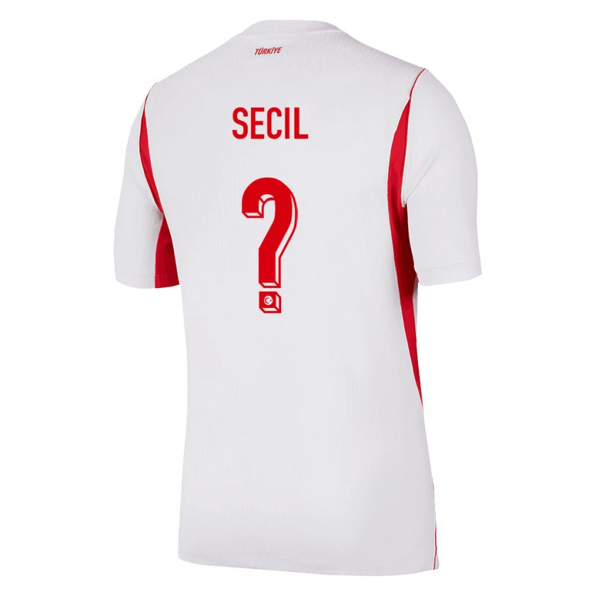 Danxen Mujer Camiseta Turquía Efe Seçil #0 Blanco Rojo Borgoña 2ª Equipación 26-28 La Camisa