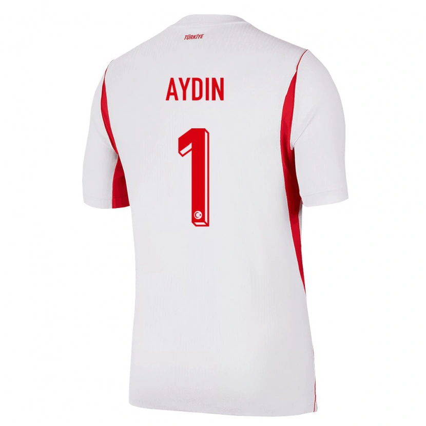 Danxen Mujer Camiseta Turquía Egemen Aydın #1 Blanco Rojo Borgoña 2ª Equipación 26-28 La Camisa