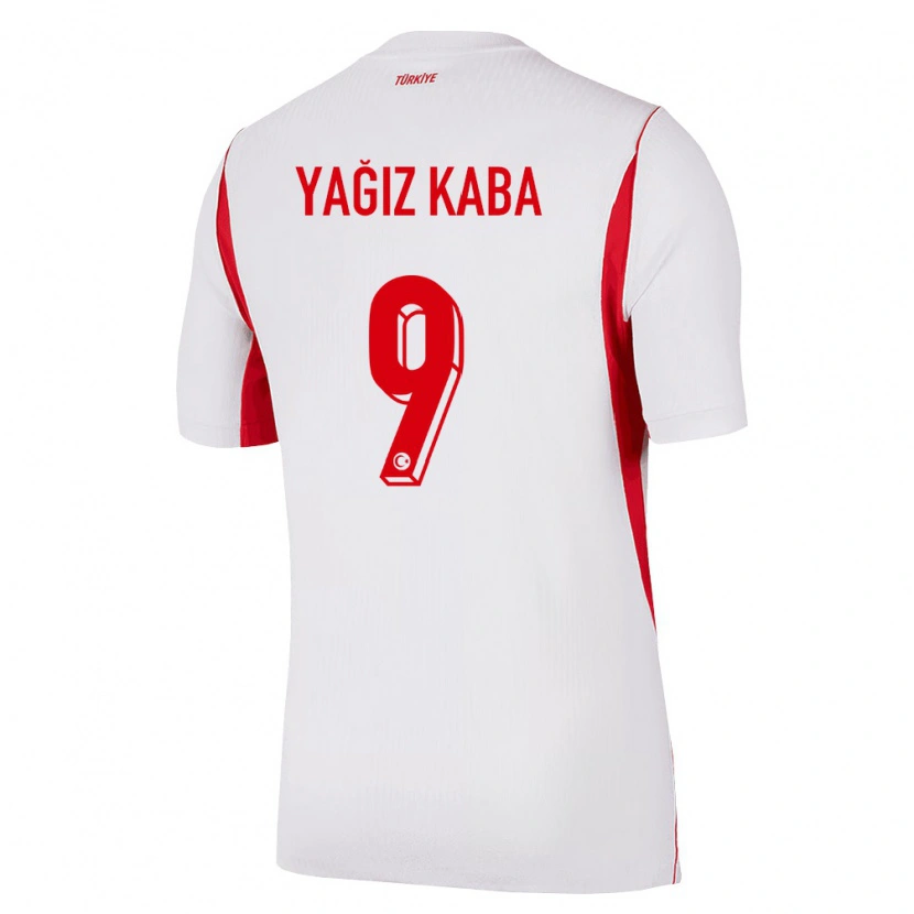 Danxen Mujer Camiseta Turquía Umut Yağız Kaba #9 Blanco Rojo Borgoña 2ª Equipación 26-28 La Camisa