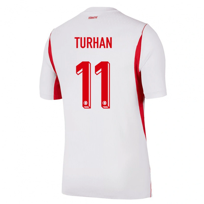 Danxen Mujer Camiseta Turquía Tuğra Turhan #11 Blanco Rojo Borgoña 2ª Equipación 26-28 La Camisa