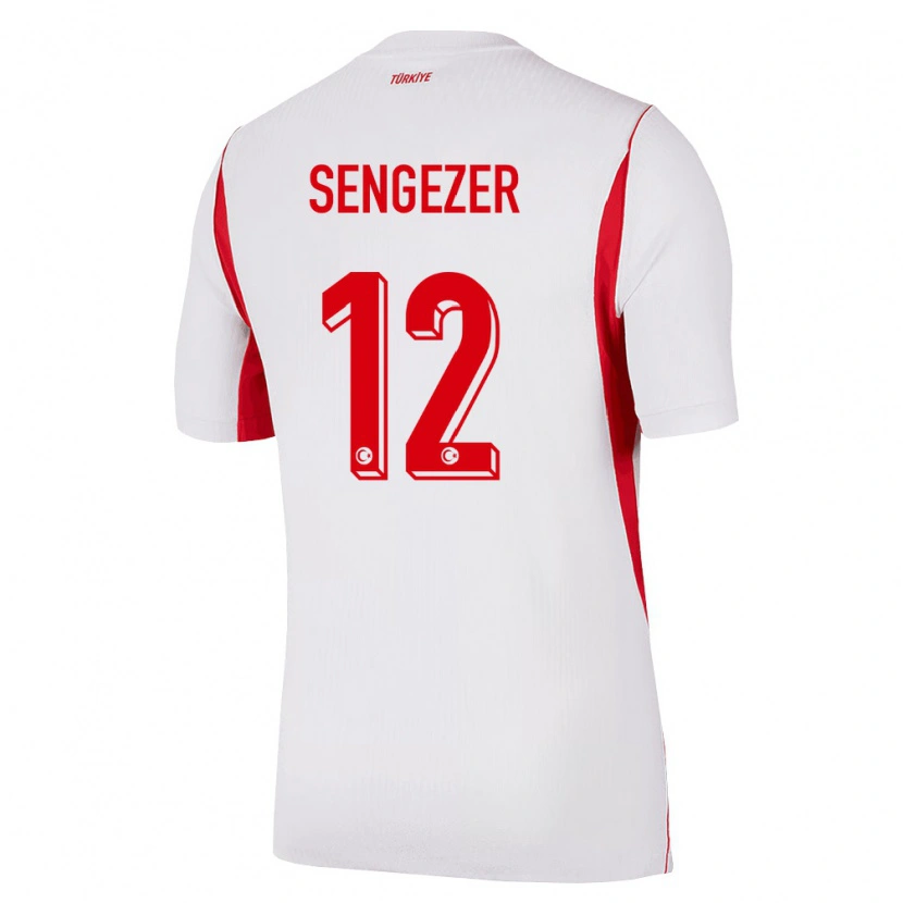 Danxen Mujer Camiseta Turquía Muhammed Şengezer #12 Blanco Rojo Borgoña 2ª Equipación 26-28 La Camisa