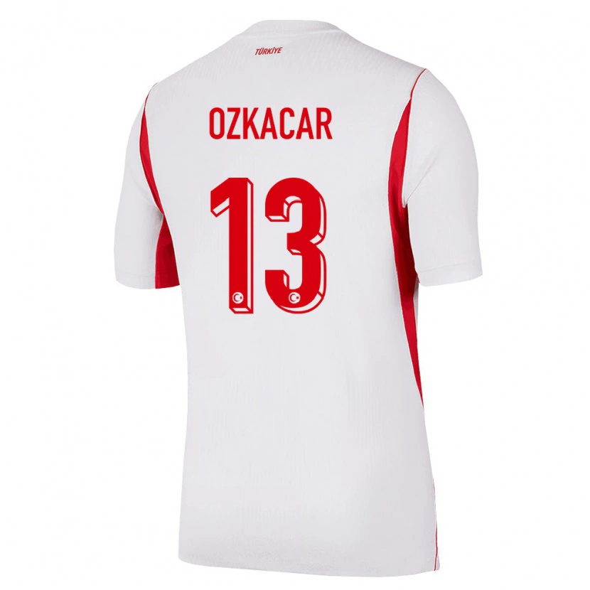 Danxen Mujer Camiseta Turquía Cenk Özkacar #13 Blanco Rojo Borgoña 2ª Equipación 26-28 La Camisa