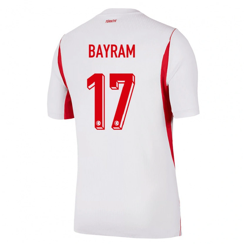 Danxen Mujer Camiseta Turquía Abdurrahman Bayram #17 Blanco Rojo Borgoña 2ª Equipación 26-28 La Camisa