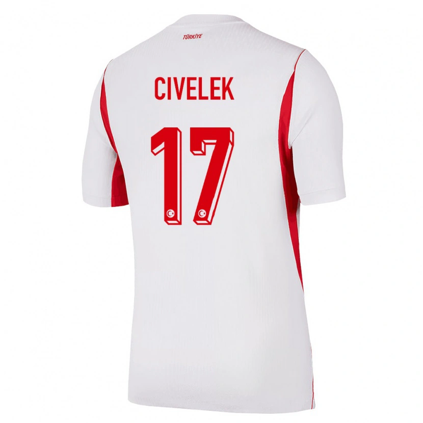 Danxen Mujer Camiseta Turquía İlayda Civelek #17 Blanco Rojo Borgoña 2ª Equipación 26-28 La Camisa