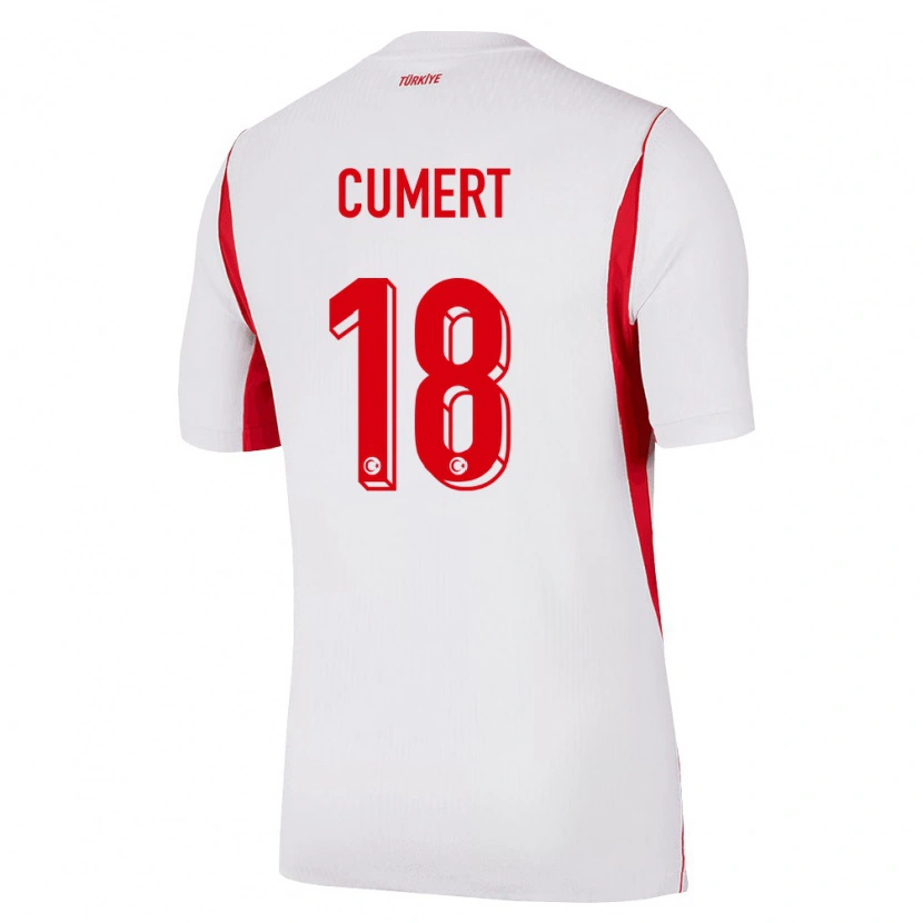 Danxen Mujer Camiseta Turquía Ecem Cumert #18 Blanco Rojo Borgoña 2ª Equipación 26-28 La Camisa