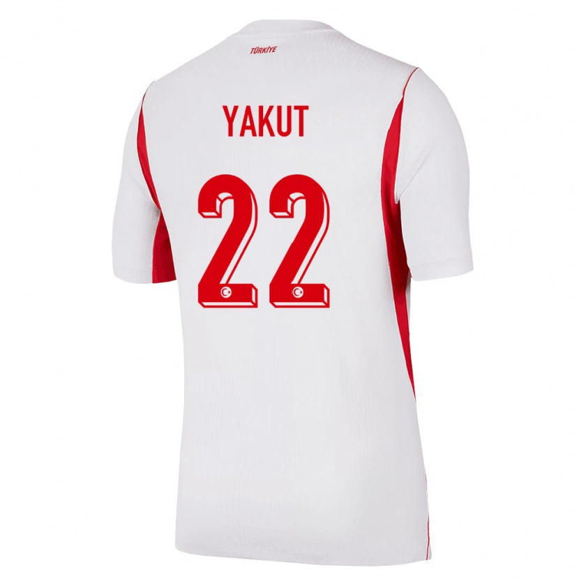 Danxen Mujer Camiseta Turquía Narin Yakut #22 Blanco Rojo Borgoña 2ª Equipación 26-28 La Camisa