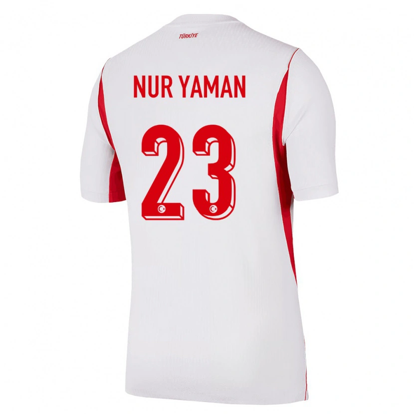 Danxen Mujer Camiseta Turquía Gamze Nur Yaman #23 Blanco Rojo Borgoña 2ª Equipación 26-28 La Camisa