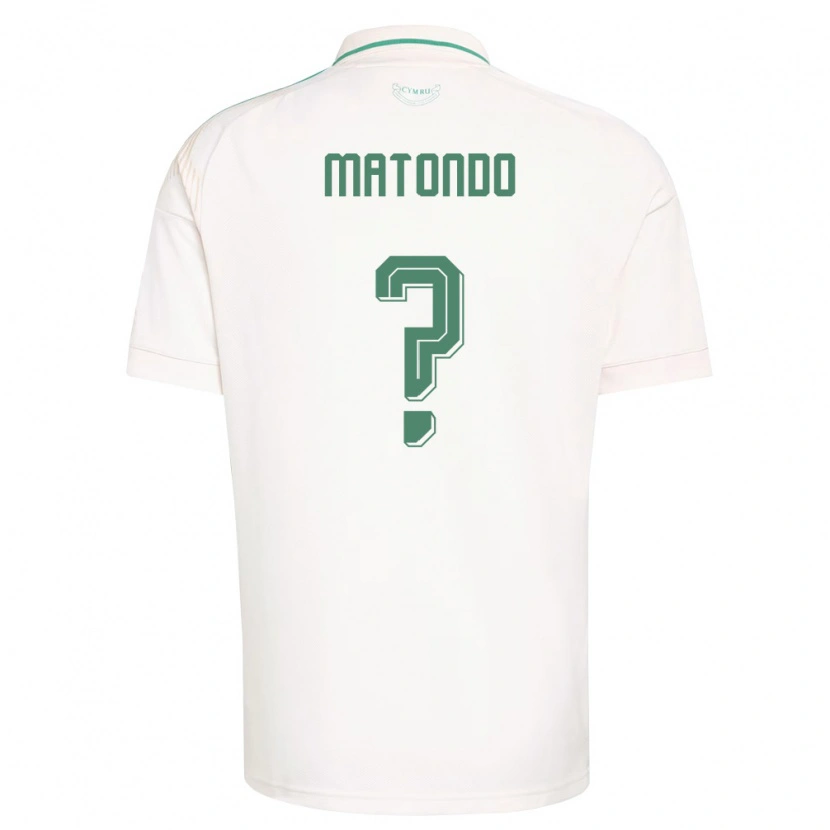 Danxen Mujer Camiseta Gales Rabbi Matondo #0 Blanco Marrón Verde 2ª Equipación 26-28 La Camisa