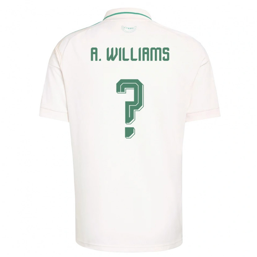 Danxen Mujer Camiseta Gales Alex Williams #0 Blanco Marrón Verde 2ª Equipación 26-28 La Camisa