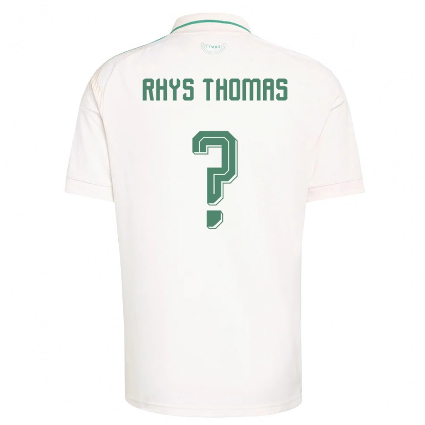Danxen Mujer Camiseta Gales Rhys Thomas #0 Blanco Marrón Verde 2ª Equipación 26-28 La Camisa