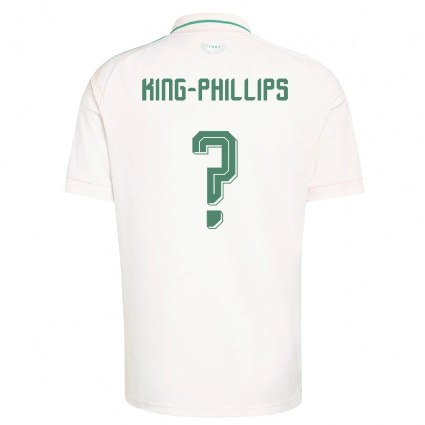 Danxen Mujer Camiseta Gales Zac King-Phillips #0 Blanco Marrón Verde 2ª Equipación 26-28 La Camisa