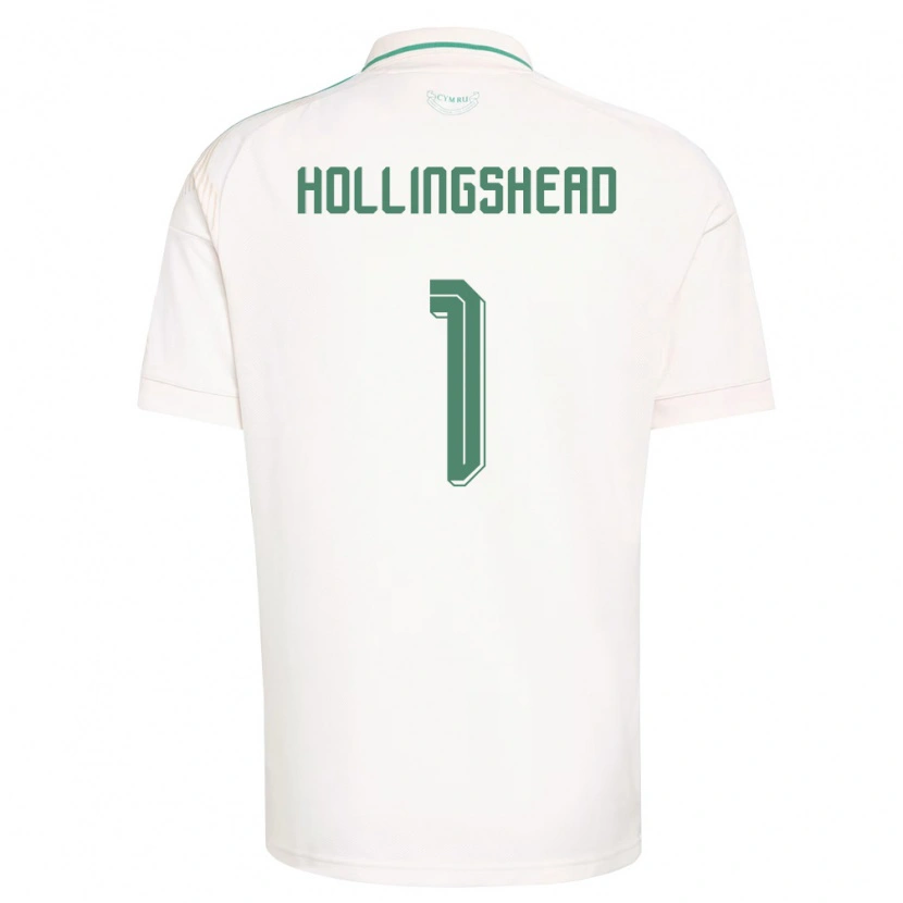 Danxen Mujer Camiseta Gales Ronnie Hollingshead #1 Blanco Marrón Verde 2ª Equipación 26-28 La Camisa