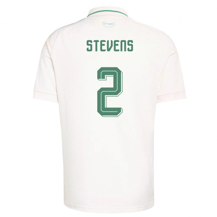 Danxen Mujer Camiseta Gales Fin Stevens #2 Blanco Marrón Verde 2ª Equipación 26-28 La Camisa