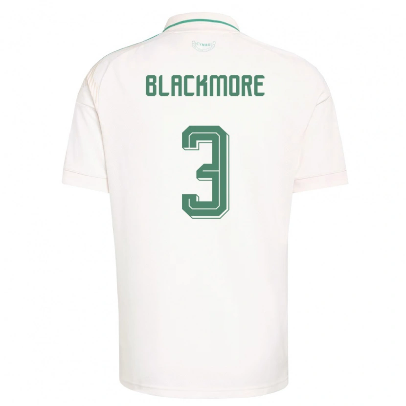 Danxen Mujer Camiseta Gales Jameson Blackmore #3 Blanco Marrón Verde 2ª Equipación 26-28 La Camisa