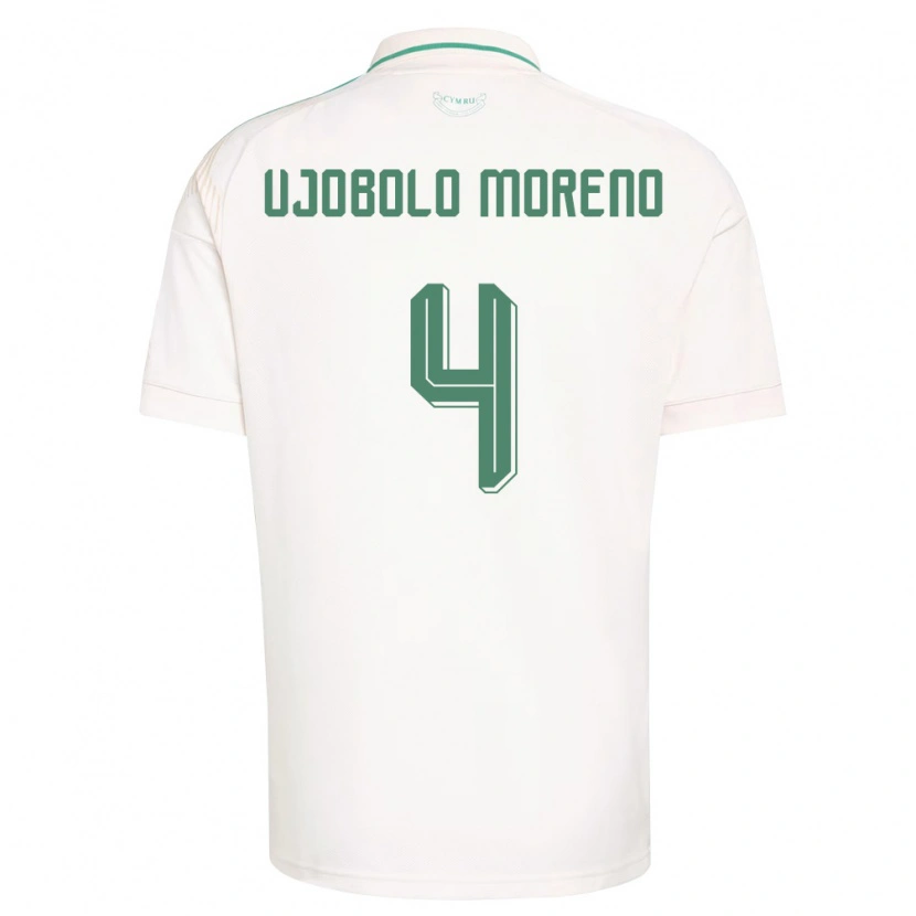 Danxen Mujer Camiseta Gales Sergeant Moreno #4 Blanco Marrón Verde 2ª Equipación 26-28 La Camisa