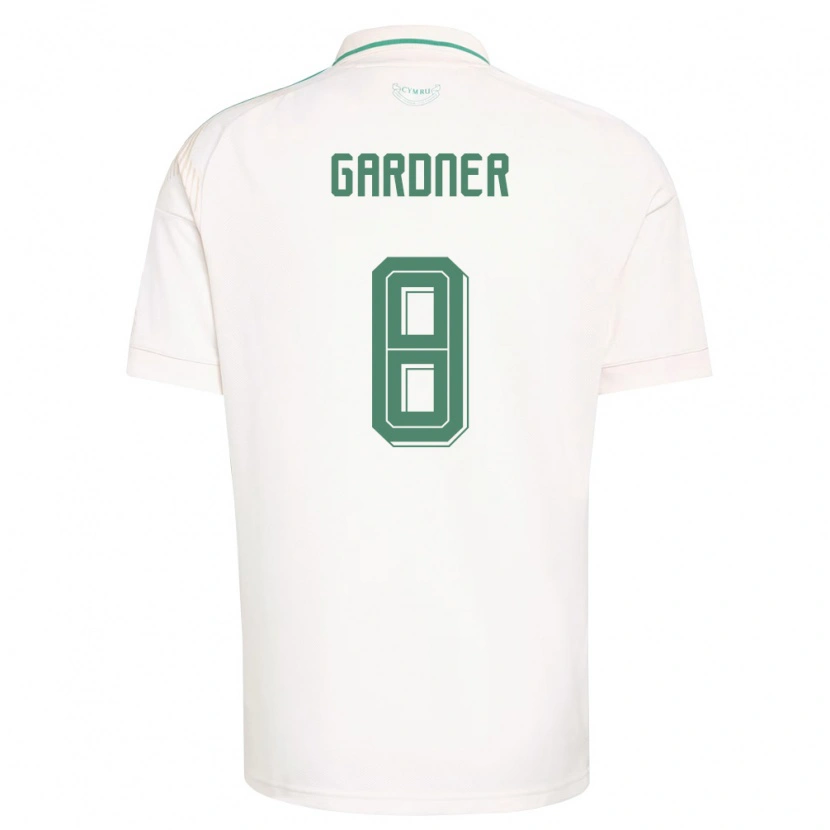 Danxen Mujer Camiseta Gales Luis Gardner #8 Blanco Marrón Verde 2ª Equipación 26-28 La Camisa