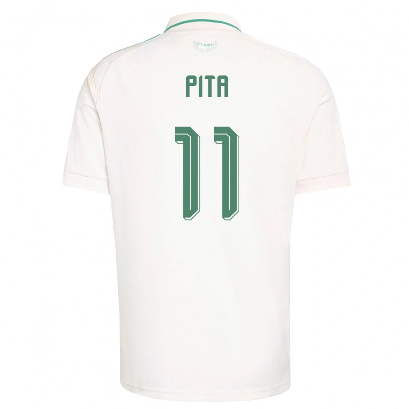 Danxen Mujer Camiseta Gales Shea Pita #11 Blanco Marrón Verde 2ª Equipación 26-28 La Camisa