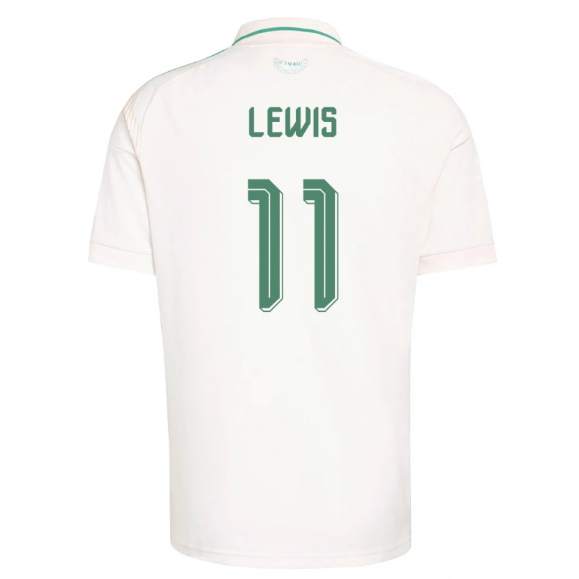 Danxen Mujer Camiseta Gales Sonny Lewis #11 Blanco Marrón Verde 2ª Equipación 26-28 La Camisa