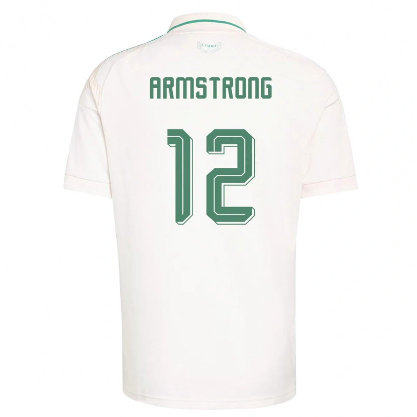 Danxen Mujer Camiseta Gales Luke Armstrong #12 Blanco Marrón Verde 2ª Equipación 26-28 La Camisa