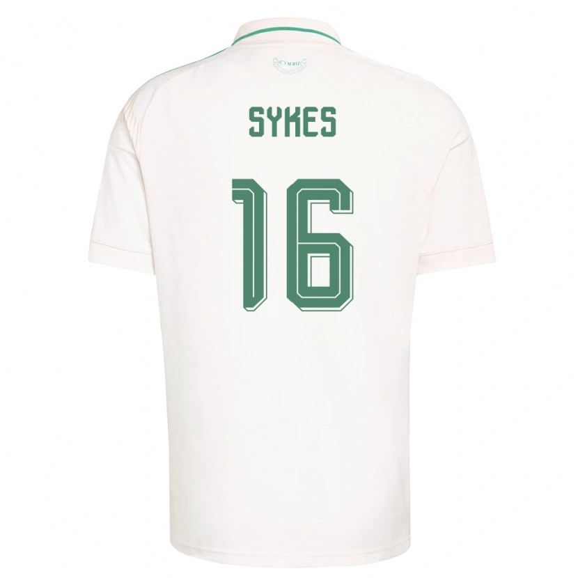 Danxen Mujer Camiseta Gales Jack Sykes #16 Blanco Marrón Verde 2ª Equipación 26-28 La Camisa