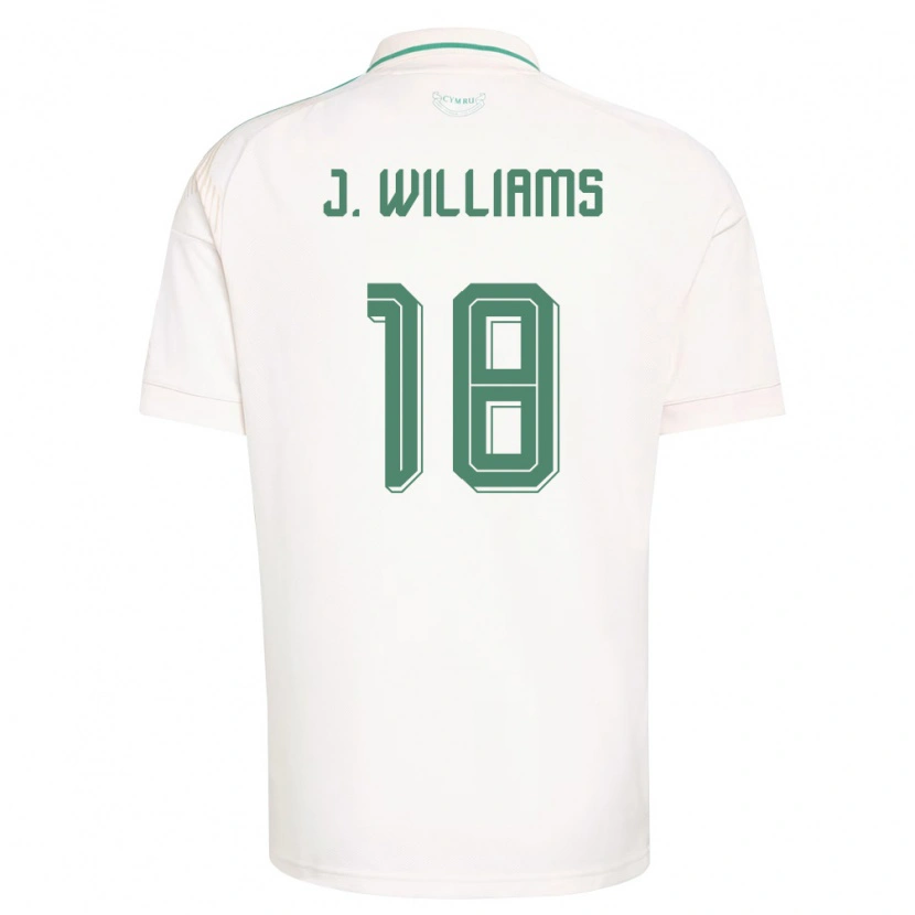 Danxen Mujer Camiseta Gales Jonathan Williams #18 Blanco Marrón Verde 2ª Equipación 26-28 La Camisa
