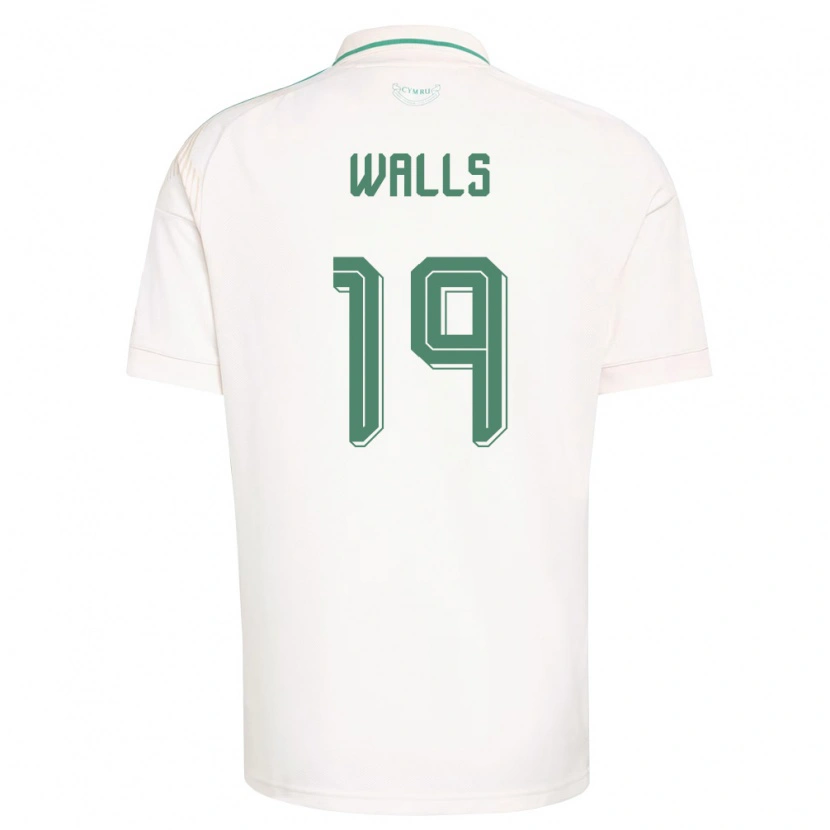 Danxen Mujer Camiseta Gales Archie Walls #19 Blanco Marrón Verde 2ª Equipación 26-28 La Camisa