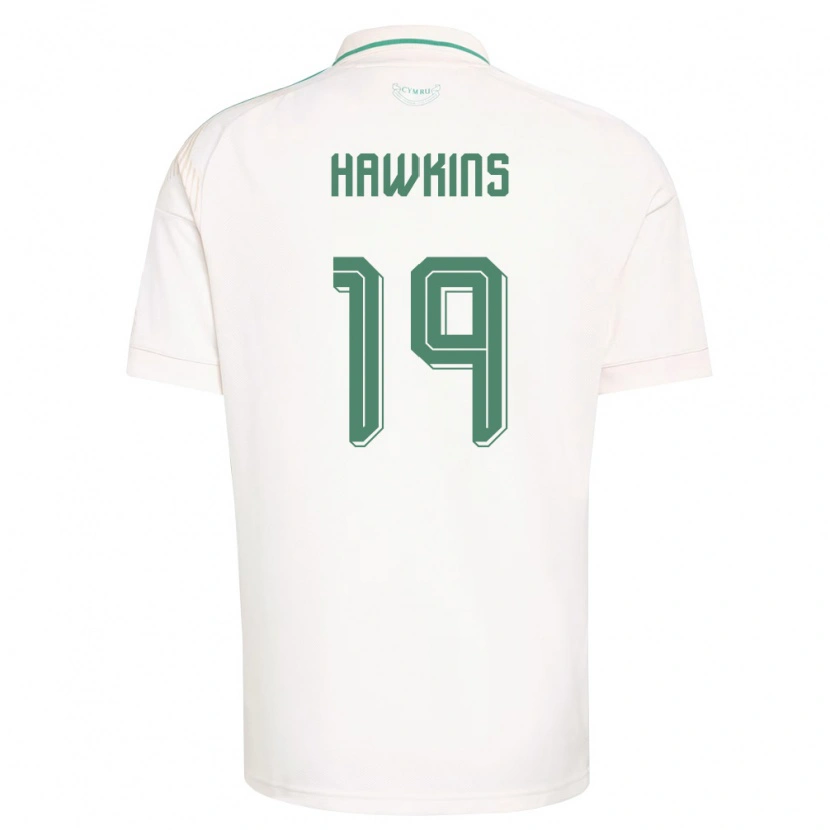 Danxen Mujer Camiseta Gales Max Hawkins #19 Blanco Marrón Verde 2ª Equipación 26-28 La Camisa