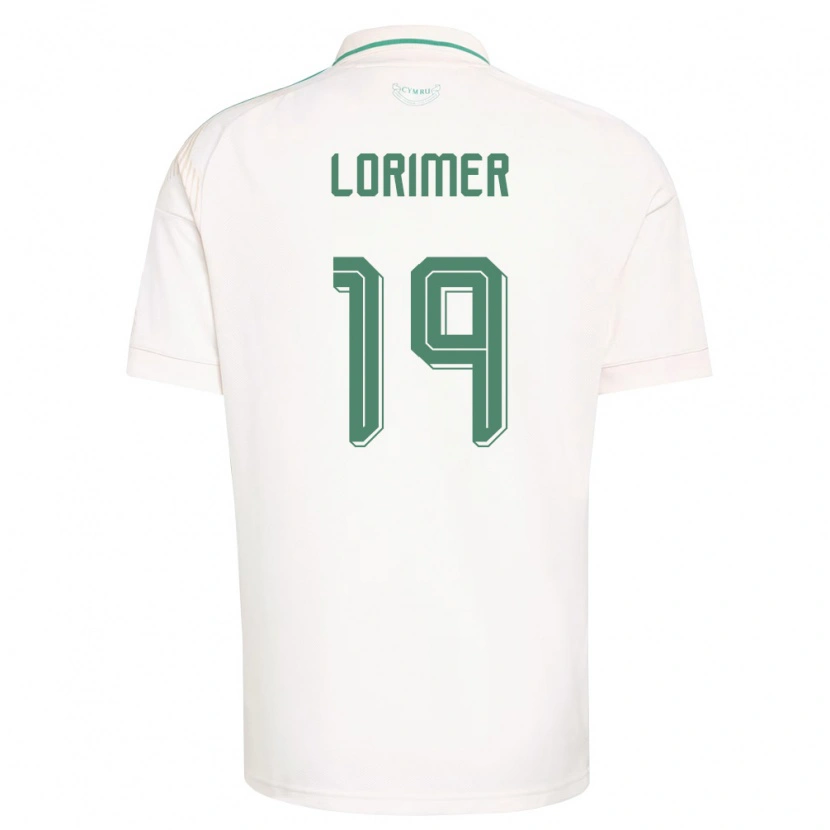 Danxen Mujer Camiseta Gales Archie Lorimer #19 Blanco Marrón Verde 2ª Equipación 26-28 La Camisa