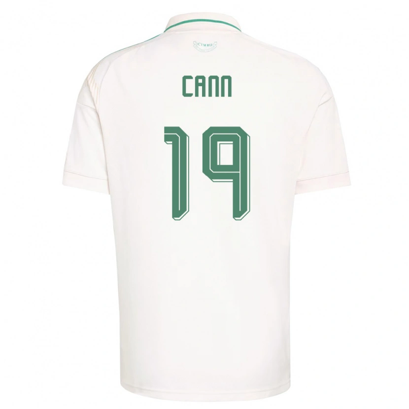 Danxen Mujer Camiseta Gales Ethan Cann #19 Blanco Marrón Verde 2ª Equipación 26-28 La Camisa