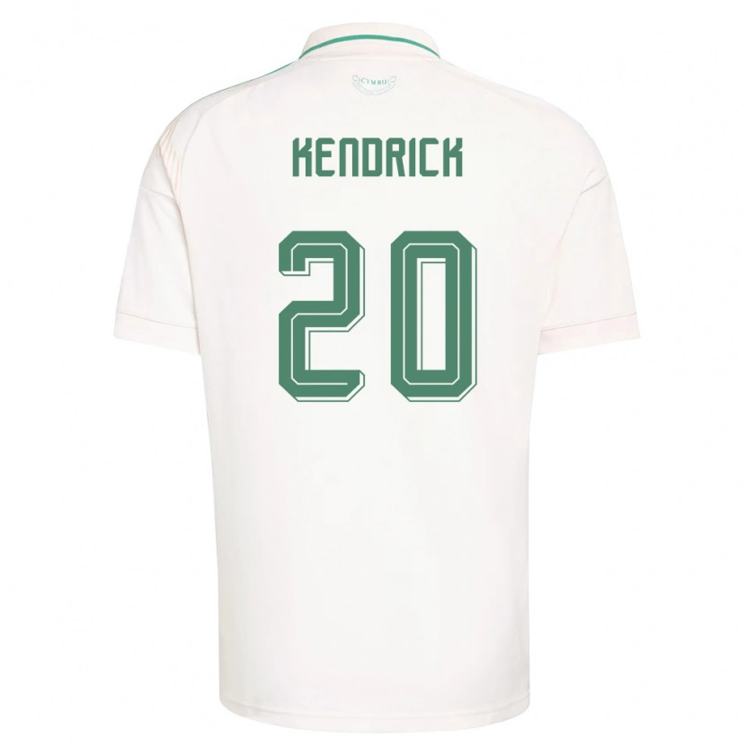 Danxen Mujer Camiseta Gales Levi Kendrick #20 Blanco Marrón Verde 2ª Equipación 26-28 La Camisa