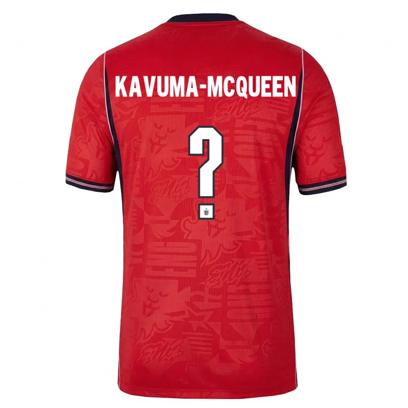 Danxen Mujer Camiseta Inglaterra Ryan Kavuma-Mcqueen #0 Rojo Marino Blanco 2ª Equipación 26-28 La Camisa
