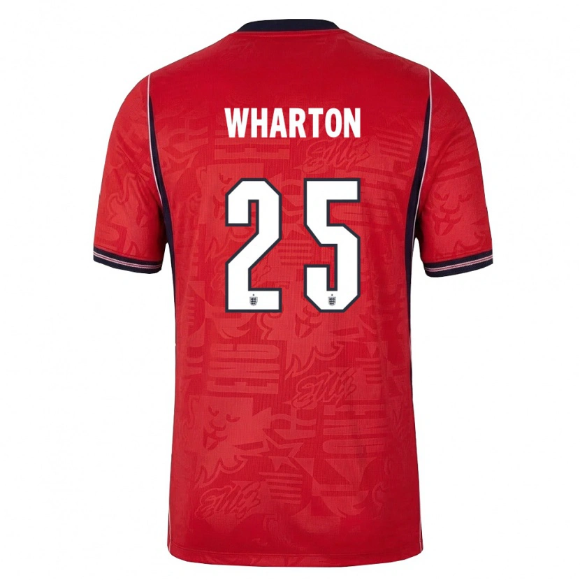 Danxen Mujer Camiseta Inglaterra Adam Wharton #25 Rojo Marino Blanco 2ª Equipación 26-28 La Camisa