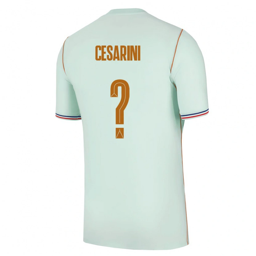 Danxen Mujer Camiseta Francia Gaëtan Cesarini #0 Verde Oro 2ª Equipación 26-28 La Camisa