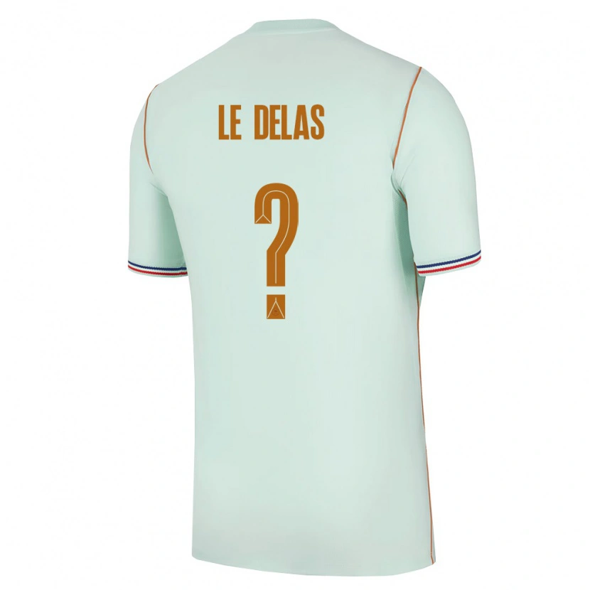 Danxen Mujer Camiseta Francia Mattéo Le Delas #0 Verde Oro 2ª Equipación 26-28 La Camisa