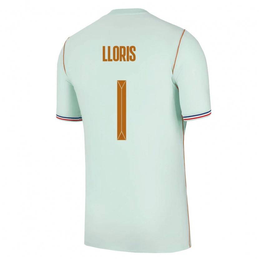 Danxen Mujer Camiseta Francia Hugo Lloris #1 Verde Oro 2ª Equipación 26-28 La Camisa